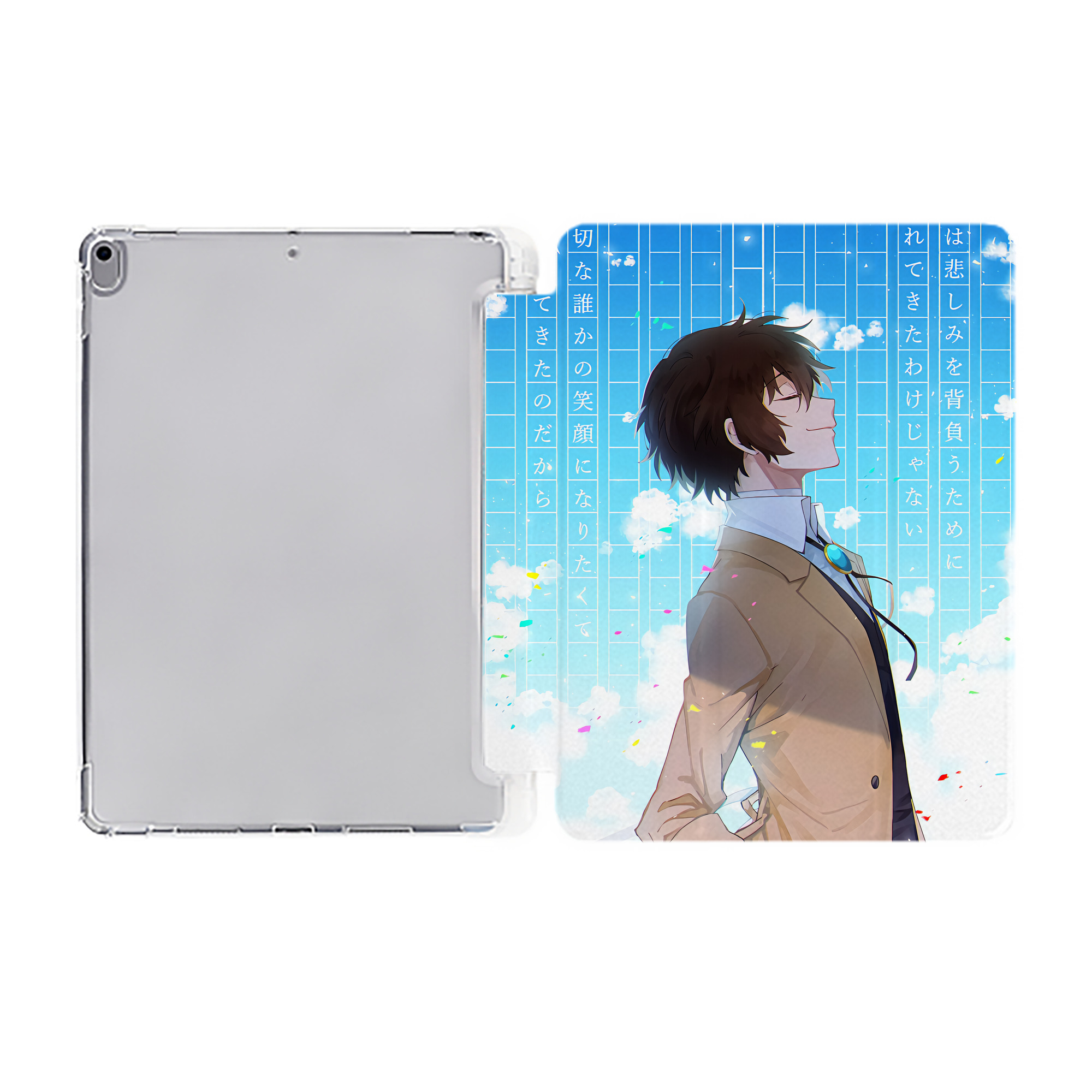 （画像用） 文豪ストレイドッグス Bungo Stray Dogs IPad ケース ペン収納付き 三つ折りスタンド PUレザー×シリコン 対応機種9.5/10.5/10.9インチ